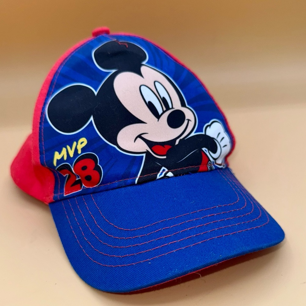 Mickey Mouse Kids Cap - Red and Blue, SnapBack‎ MVP, EUC